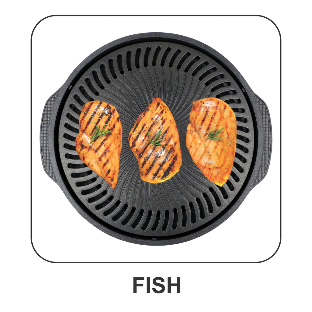 Gas O Grill Aluminum BBQs Full Non-Stick Smokeless Indoor Tandoor JUMBO 14 Inches