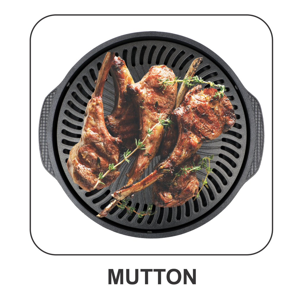 Gas O Grill Aluminum BBQs Full Non-Stick Smokeless Indoor Tandoor JUMBO 14 Inches