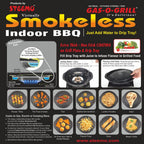 Gas O Grill Aluminum BBQs Full Non-Stick Smokeless Indoor Tandoor JUMBO 14 Inches