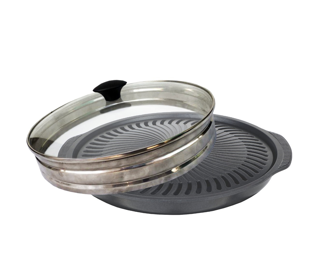 Gas O Grill Full Non-Stick JUMBO WITH GLASS LID 14 Inches Model