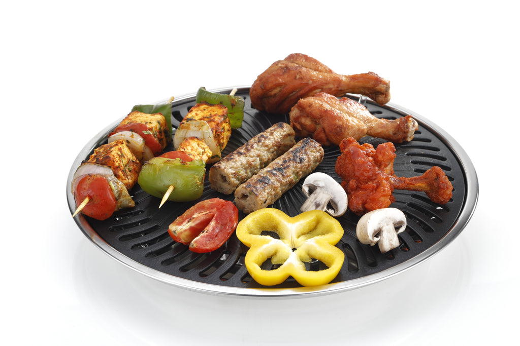 Gas O Grill Aluminum BBQs Full Non-Stick Smokeless Indoor Tandoor JUMBO 14 Inches