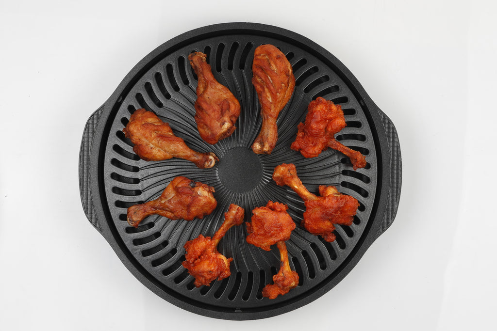 Gas O Grill Aluminum BBQs Full Non-Stick Smokeless Indoor Tandoor JUMBO 14 Inches