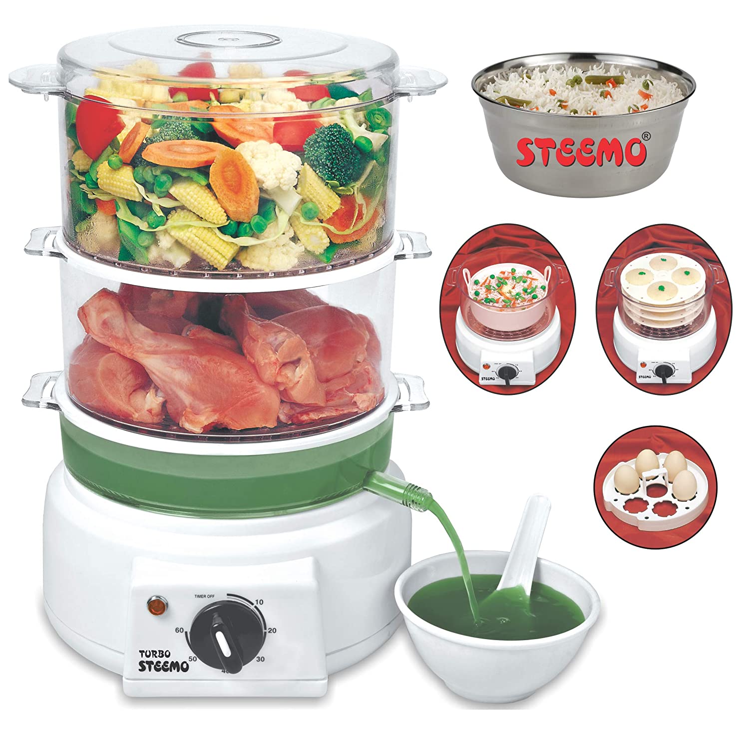 Multi Steam Cooker Polycarbonate Transparent with Non Stop Soup Maker