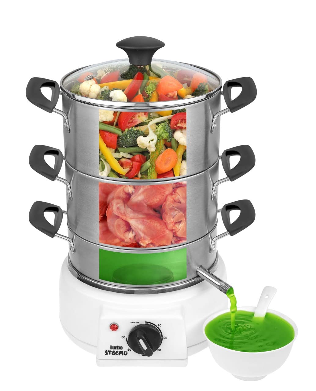 All S.S. Model Steemo Multi Steam Cooker in Food Grade Stainless Steel