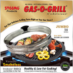 Gas O Grill Full Non-Stick JUMBO WITH GLASS LID 14 Inches Model